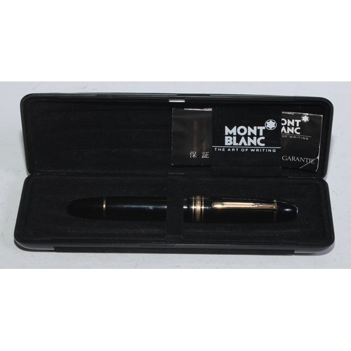 5147 - *Please note this nib is in fact rhodium-coated 14ct gold*

A Mont Blanc Meisterstück fountain pen, ... 