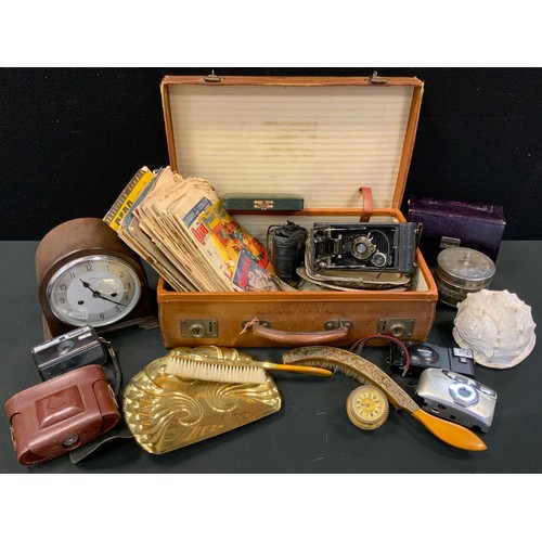 245 - A Kodak 1A autographic folding camera, original card slip case; others Kershaws 110 ;  Enfield mante... 