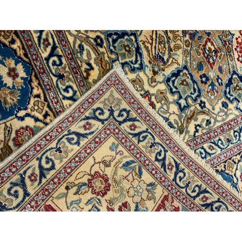 278 - A Persian Nain wool and silk mix rug / carpet,  335cm x 200cm