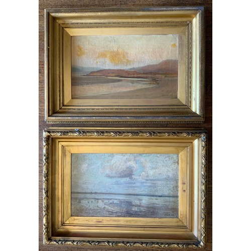 71 - Chisolm Cole, A.R.C.A. (fl.1890-1899) 
A pair, Beaches
signed, oils on canvas, 29cm x 50cm


** We w... 