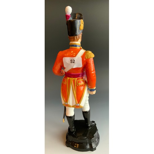 52 - A Royal Worcester Military  figure, Officer Of The Coldstream Guards, 1815,  printed mark,  2676


*... 