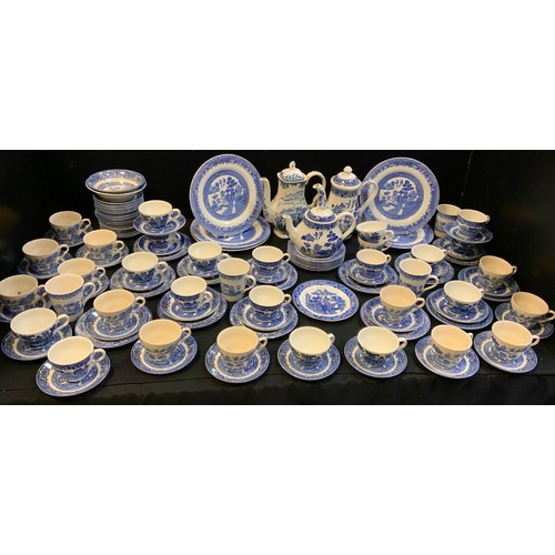 94 - A willow pattern table service, mixed makers, inc cups, saucers, side plates, coffee pot etc;  other... 