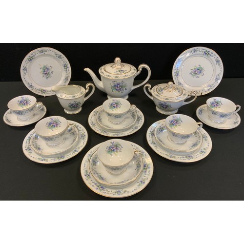 107 - A Noritake Violette tea service, for six, printed marks