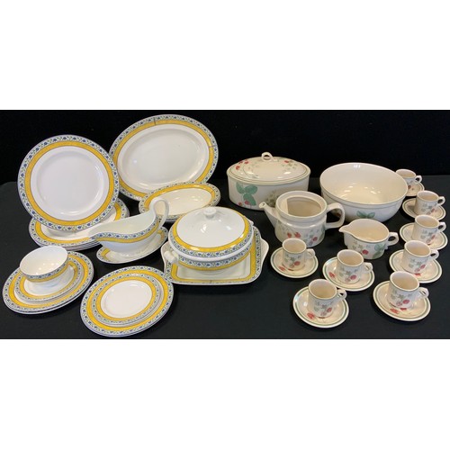 138 - A Wedgwood Mistral dinner service, for six;  a Wedgwood Raspberry cane pattern part dinner and coffe... 