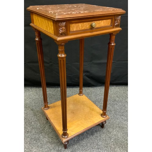 65A - A French jardiniere, rouge marble top, fluted legs, 86cm high, 41cm wide, 20th century