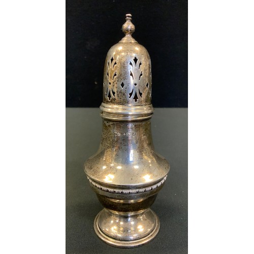 227 - A silver pedestal sugar caster, Birmingham 1934,  115g