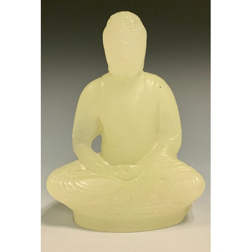 62 - A Walter Nancy (Victor Amalric Walter, French, 1870-1959) Pate De Verre glass figure, of a Buddha,  ... 