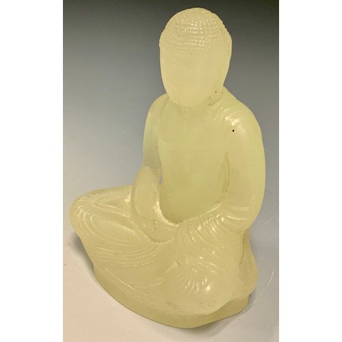 62 - A Walter Nancy (Victor Amalric Walter, French, 1870-1959) Pate De Verre glass figure, of a Buddha,  ... 