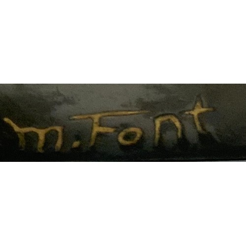69 - M**Font, a pewter model, cat, 15cm long