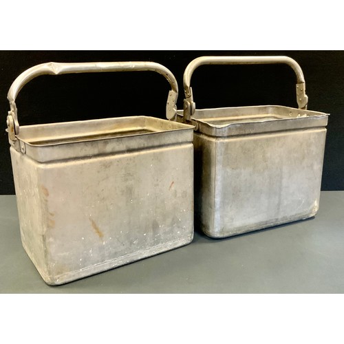 355 - A pair of Military issue Air Ministry galvanised rectangular cooking vessels, impressed marks, one n... 