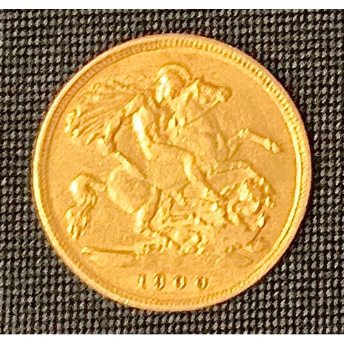 433 - A Victorian half sovereign, 1900, London mint, 4g.