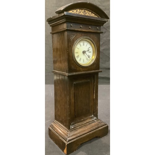 298 - A late 19th century miniature longcase clock, 27.5cm high, c.1890