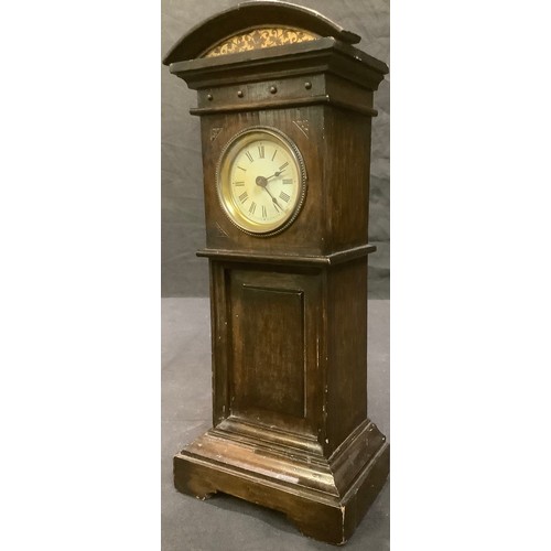 298 - A late 19th century miniature longcase clock, 27.5cm high, c.1890