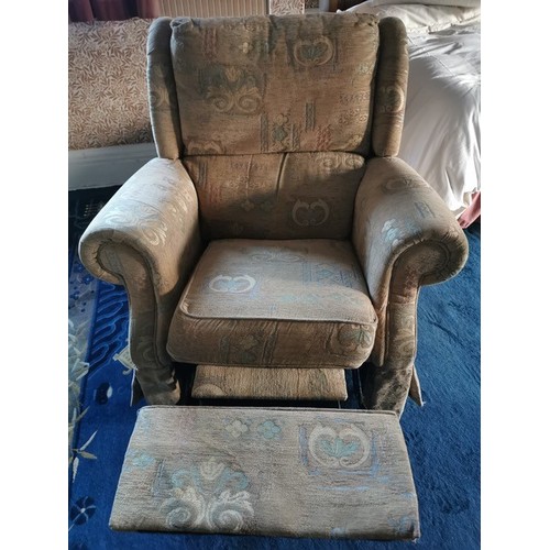 338 - A three seat high back sofa, a high back armchair;    a high back Reclining Chair (3)

** We would p... 