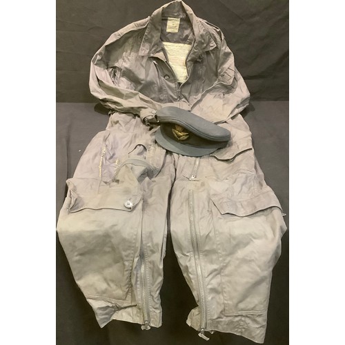 337 - An RAF officers cap; an MK4-MK4A flying suit (2)