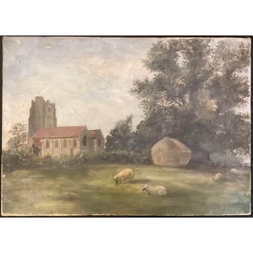 345 - Syd Gardner  
a set of three, Cottage Scene, River Scene and Sheep Grazing  
signed, oils, the large... 