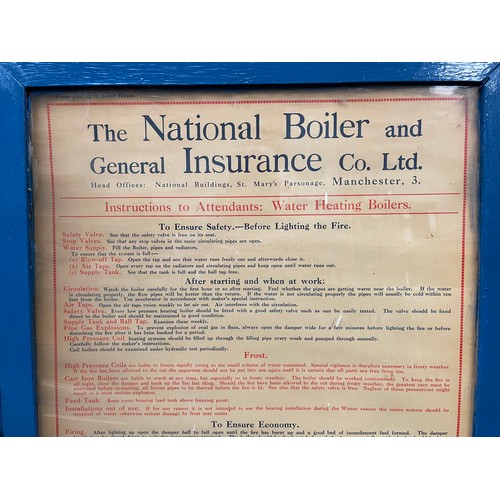 198 - 1938 National Boiler & Insurance Co Ltd Poster. Approx. size 56cm x 44cm. Taken from a disused Polic... 