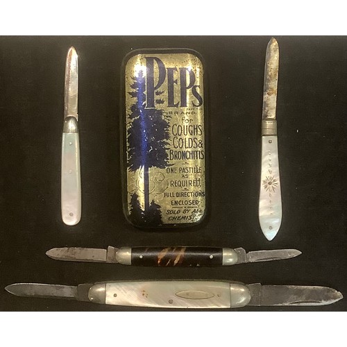 421 - A Victorian silver and mother-of-pearl fruit knife, Sheffield 1896; another, George V, Sheffield 192... 