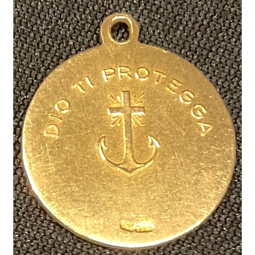 427 - An Italian 18ct gold pendant, Di Te Protegga, 2.9g, marked 750