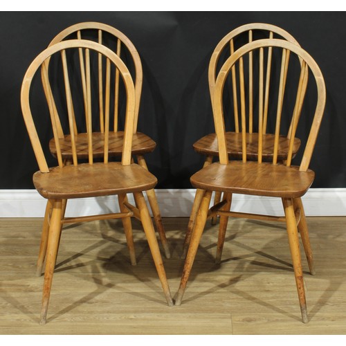 203 - A set of four Ercol elm and beech Windsor chairs, 86cm high, 40cm wide, the seat 29cm deep; a Staple... 