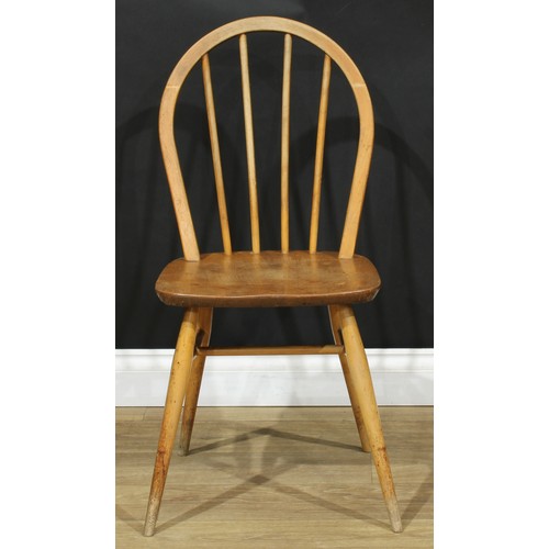 203 - A set of four Ercol elm and beech Windsor chairs, 86cm high, 40cm wide, the seat 29cm deep; a Staple... 