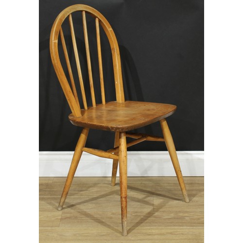 203 - A set of four Ercol elm and beech Windsor chairs, 86cm high, 40cm wide, the seat 29cm deep; a Staple... 