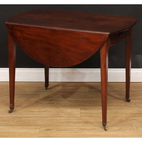 524 - A mahogany Pembroke table, 69.5cm high, 58.5cm opening to 110cm wide, 91.5cm deep; a 19th century si... 