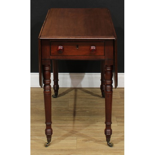 526 - A 19th century mahogany Pembroke table, 69.5cm high, 45.5cm opening to 107cm wide, 93.5cm deep; six ... 