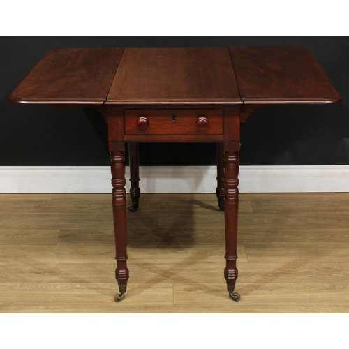 526 - A 19th century mahogany Pembroke table, 69.5cm high, 45.5cm opening to 107cm wide, 93.5cm deep; six ... 