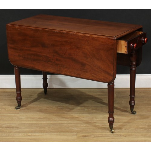 526 - A 19th century mahogany Pembroke table, 69.5cm high, 45.5cm opening to 107cm wide, 93.5cm deep; six ... 