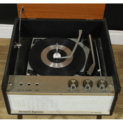 540 - A retro mid-20th century Dansette Supreme record player, Balfour Princess auto changer, 58.5cm high,... 