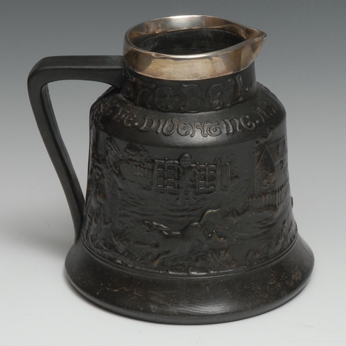 362 - An early Macintyre silver-mounted earthenware tavern jug, The Bell Edmonton/The Diverting History of... 