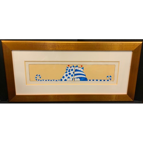 83 - John K James
Love Cats .... !
monogrammed in pencil, proof stamped, 17cm x 64cm.