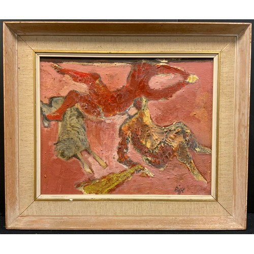 94 - Ernest Risse (France 1921-2003), La Corrida, signed, dated '57, oil on canvas, 33cm x 41cm.