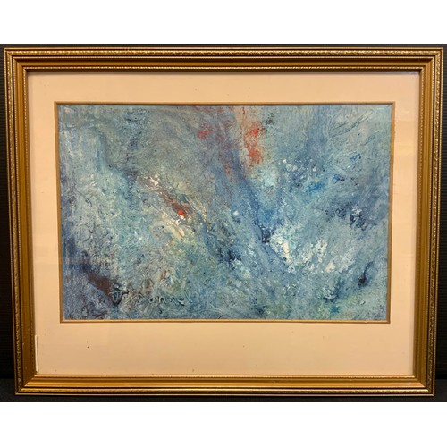 196 - Thomas O'Donnell, Abstract, signed, oil on paper, 21cm x 32cm.