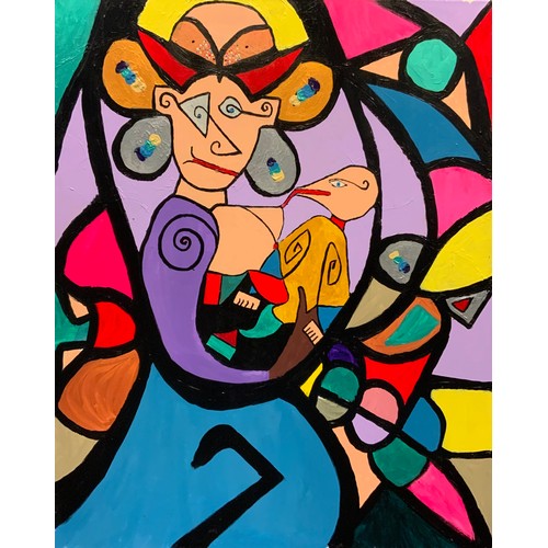 102 - Matthew Rutherford (Art From A Locked-In Mind)
Mary Mother and Child
signed, acrylic on canvas, 81cm... 