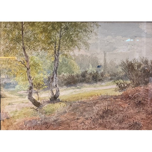 195 - Cuthbert Gresley (1876 - 1963) 
Derbyshire Lane,
signed, watercolour, 18cm x 26cm