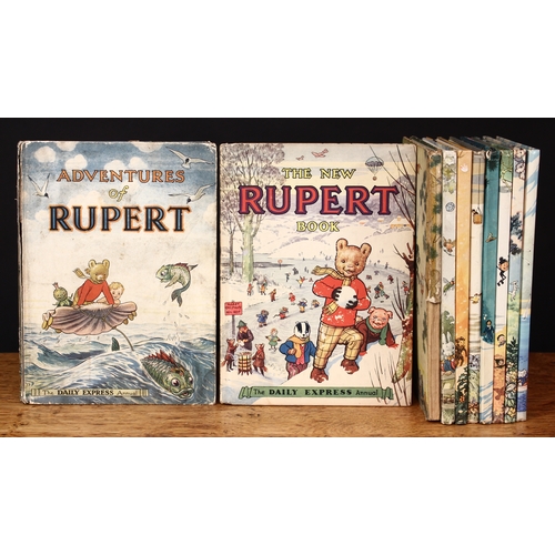 3282 - Children’s Books – Rupert Bear, Daily Express Annuals, 1950, 1951, 1952, 1953, 1954, 1955, 1956, 195... 