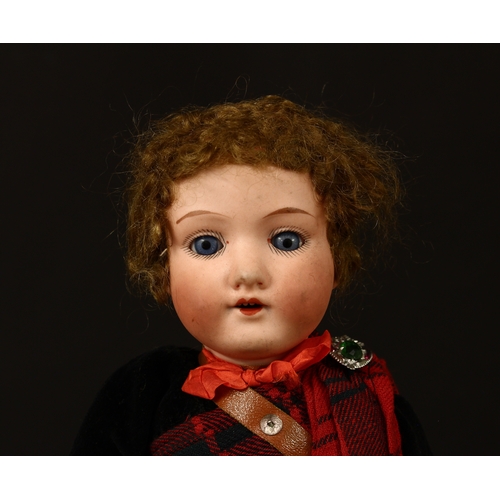 3301 - An Armand & Marseille (Germany) bisque head and fixed ball jointed composition bodied doll, weighted... 