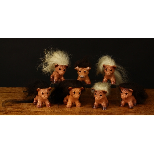 3307 - Retro Toys - a 1960's Dam Things Troll Horse/Pony, amber and black plastic eyes, blonde mane and tai... 