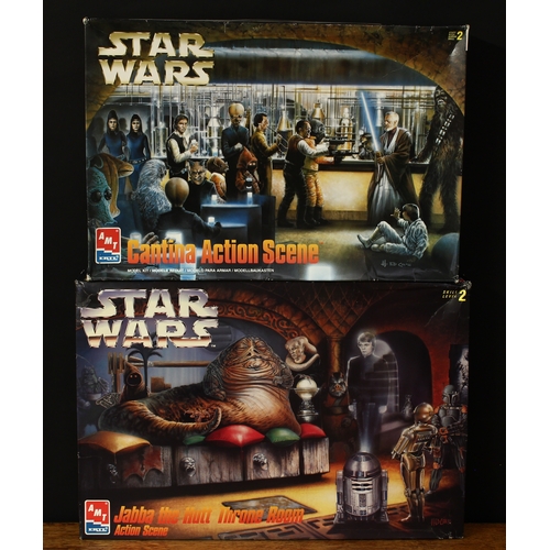 3315 - AMT Ertl Star Wars model kits, comprising 8205 Cantina action scene, boxed and 8262 Jabba the Hutt t... 