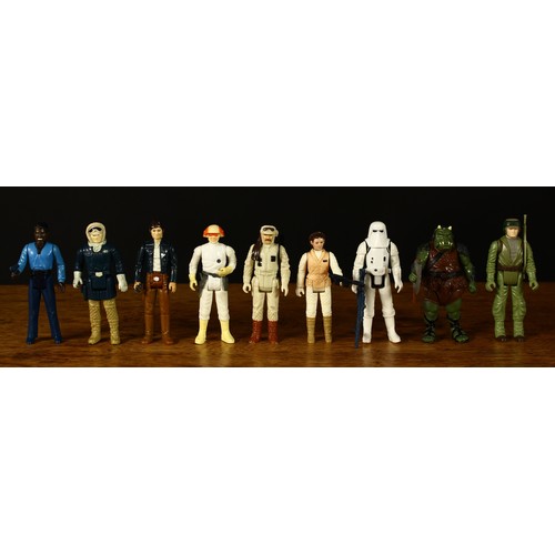 3317 - Star Wars 3¾ loose action figures, comprising Lando Calrissian, Han Solo in Hoth outfit, Cloud Car P... 