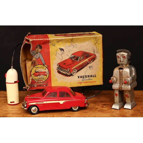 3311 - A mid 20th century Welsotoys (Wells Brimtoy) No.101 Vauxhall Electric car with cable remote control,... 