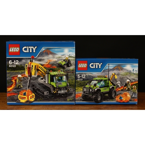 3331 - Lego City 60121 Volcano Exploration Truck, boxed and 60122 Volcano Crawler, boxed (2)