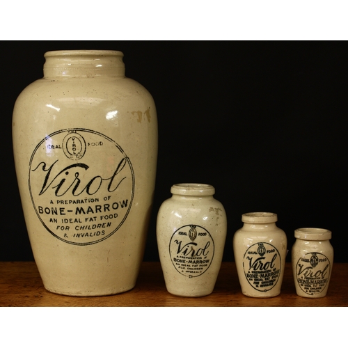 3346 - Advertising, Kitchenalia - a late 19th/early 20th century Virol glazed stoneware jar, of large propo... 