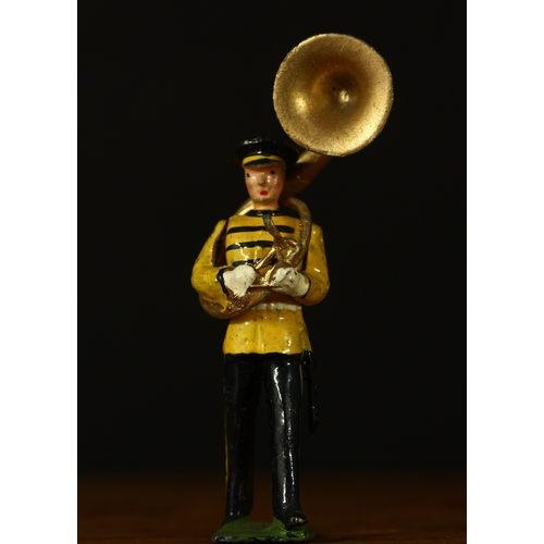 3360 - W Britain (Britains) group of thirteen figures from set No.2110 United States Military Band in full ... 