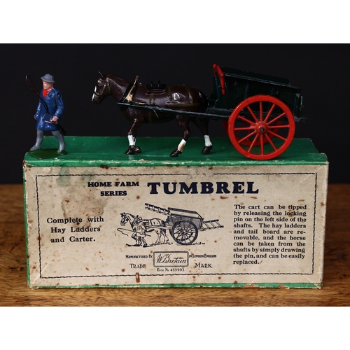 3364 - W Britain (Britains) No.4F Tumbrel, from the Home Farm series, comprising Horse and cart with Carter... 