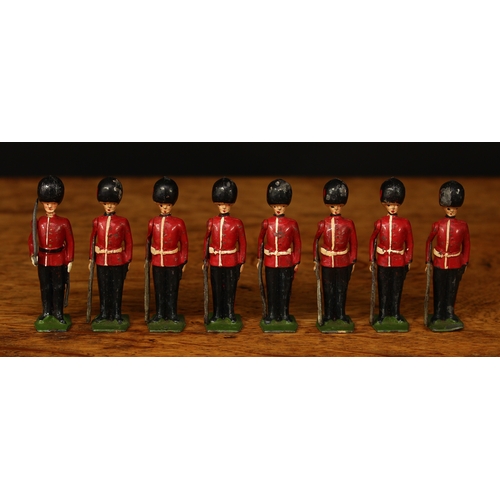 3369 - W Britain (Britains) No.2082 Coldstream Guards, comprising Officer with drawn sword and seven Guards... 