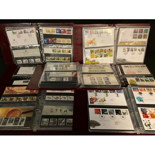 3410 - Stamps - QEII FDC presentation pack collection in seven binders 1980 - 2005, f/v approx £480