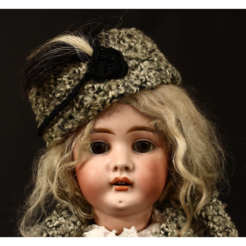 3303 - A Bahr & Pröschild (Germany) bisque head and ball jointed composition bodied doll, weighted sleeping... 